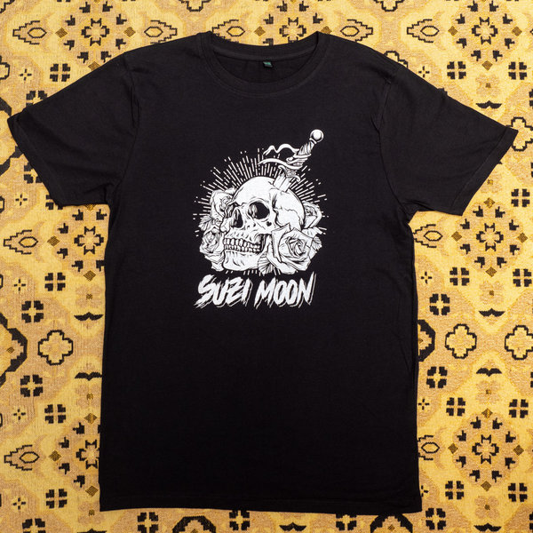 Suzi Moon – T-Shirt 'Skull & Roses' black